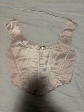 Satin Corset Top in Blush Pink